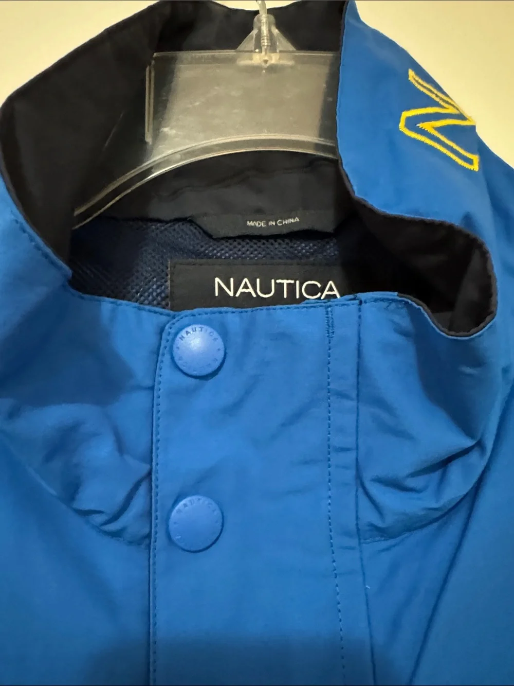 Nautica Men’s Blue & Yellow Colorblock Windbreaker Jacket